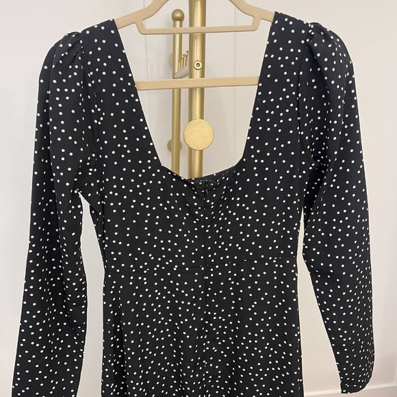 Nasty Gal It's Slit to be Square Polka Dot Maxi Dress NWT Size 2 - Picture 7 of 12